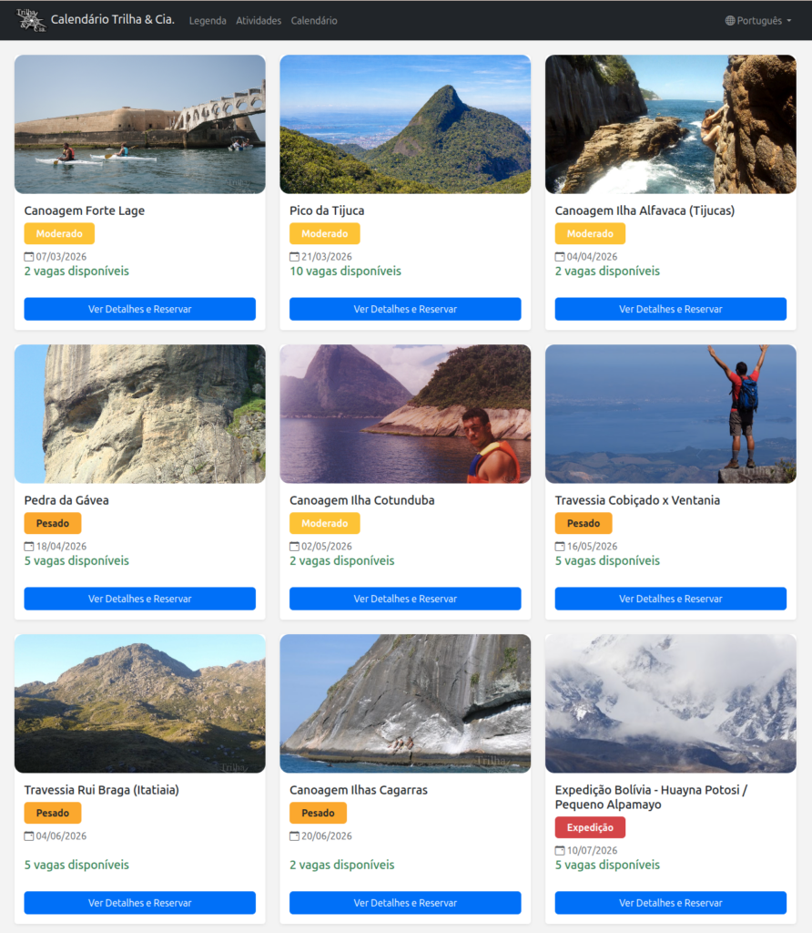 Calendário Trilha & Cia. 2026/2027