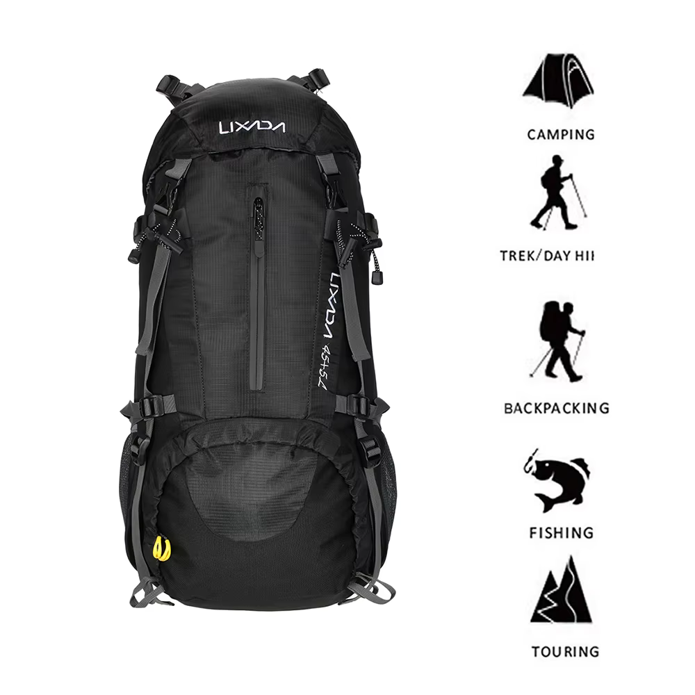 Mochila Lixada 50 litros para Montanhismo, Escalada, , Camping, Trekking com capa de chuva - Imagem 6