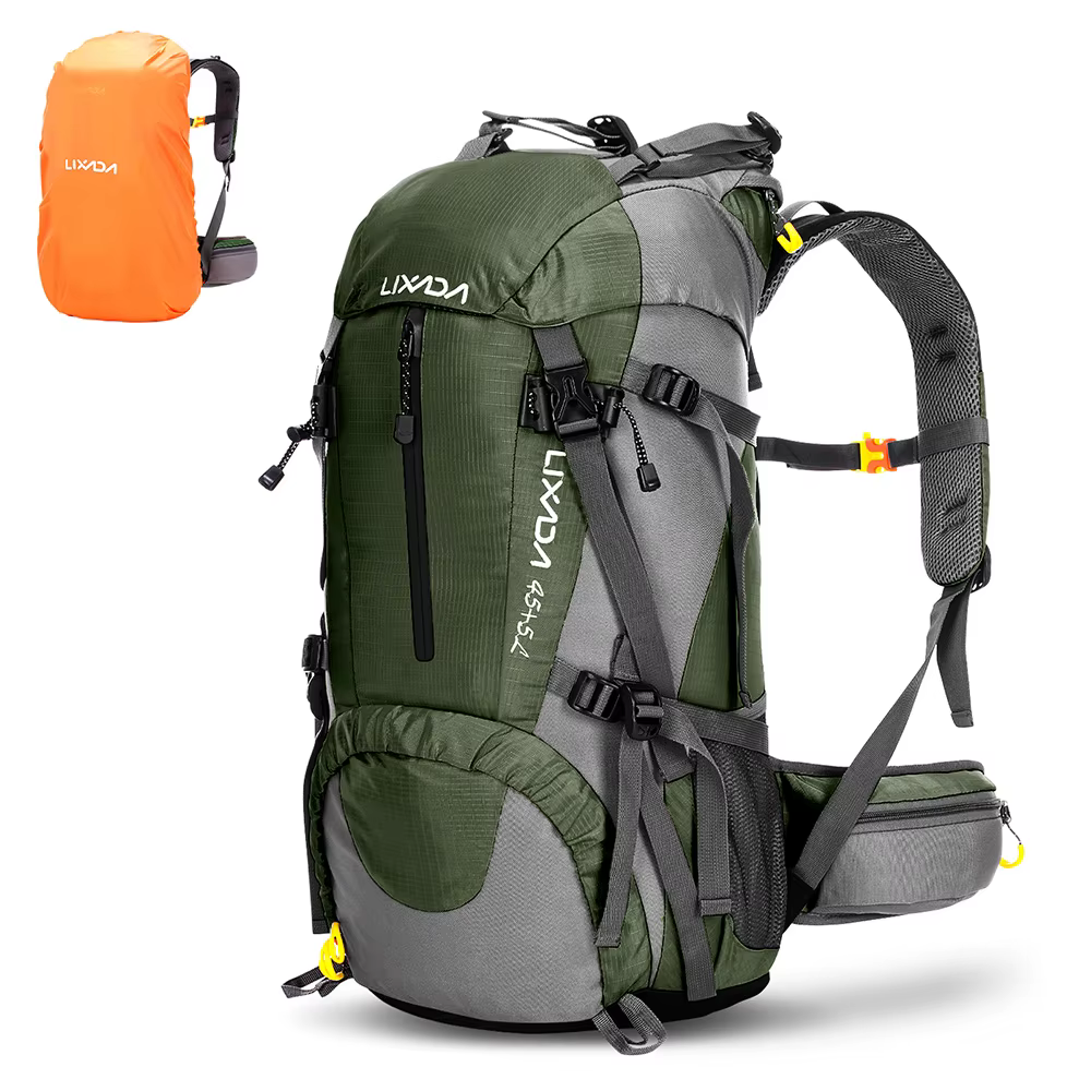 Mochila Lixada 50 litros para Montanhismo, Escalada, , Camping, Trekking com capa de chuva - Imagem 8