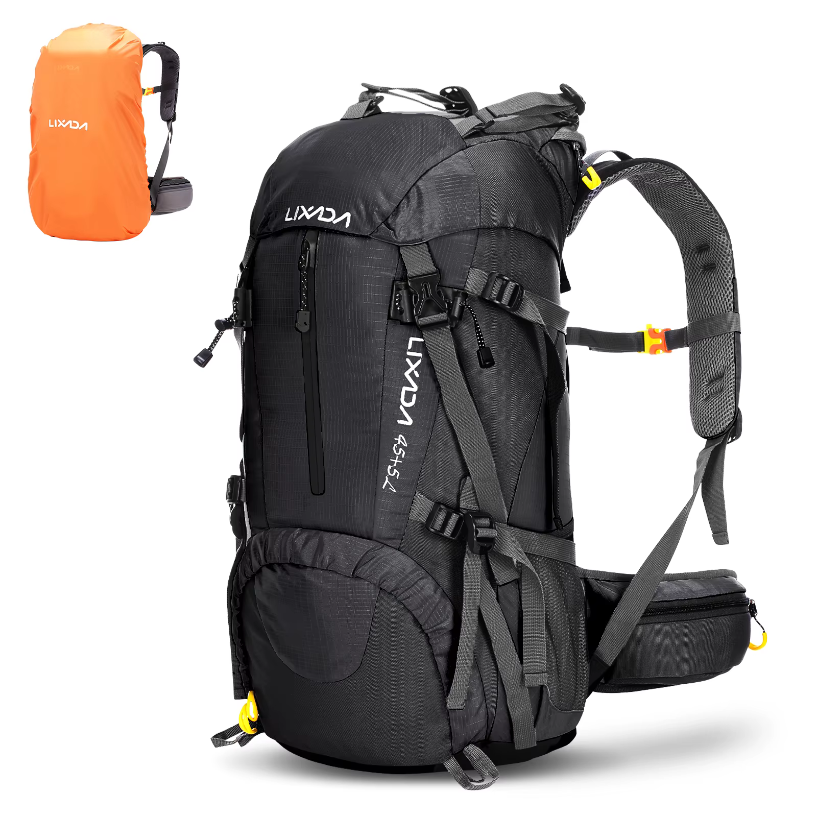 Mochila Lixada 50 litros para Montanhismo, Escalada, , Camping, Trekking com capa de chuva - Imagem 18